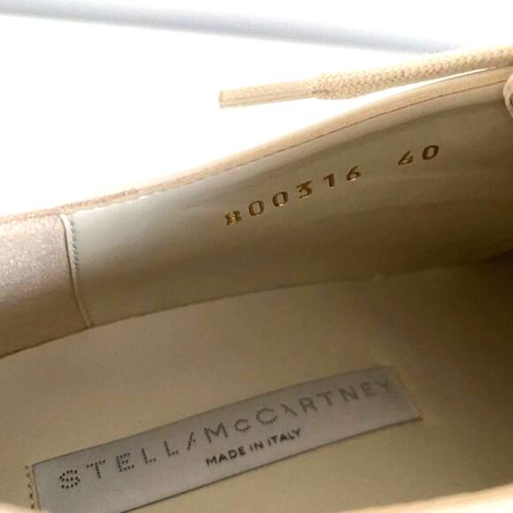 New Stella McCartney Elyse Ivory Vegan 80mmPlatform Shoes Size 40 / US 10 - Picture 12 of 15